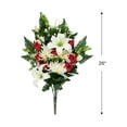 thumbnail image 5 of Allstate Dahlia, Lily and Rose Artificial Mixed Flower Bouquet - 26" - White and Red, 5 of 9