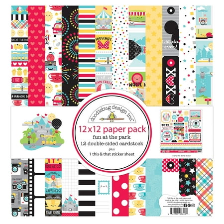 UPC: 0842715073401 | Doodlebug Double-Sided Paper Pack 12 X12  12/Pkg-Fun At The Park