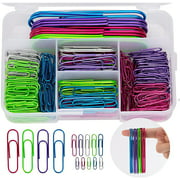 Paper Clips, Colored Paper Clips 250Pcs for Office, School and Home Use