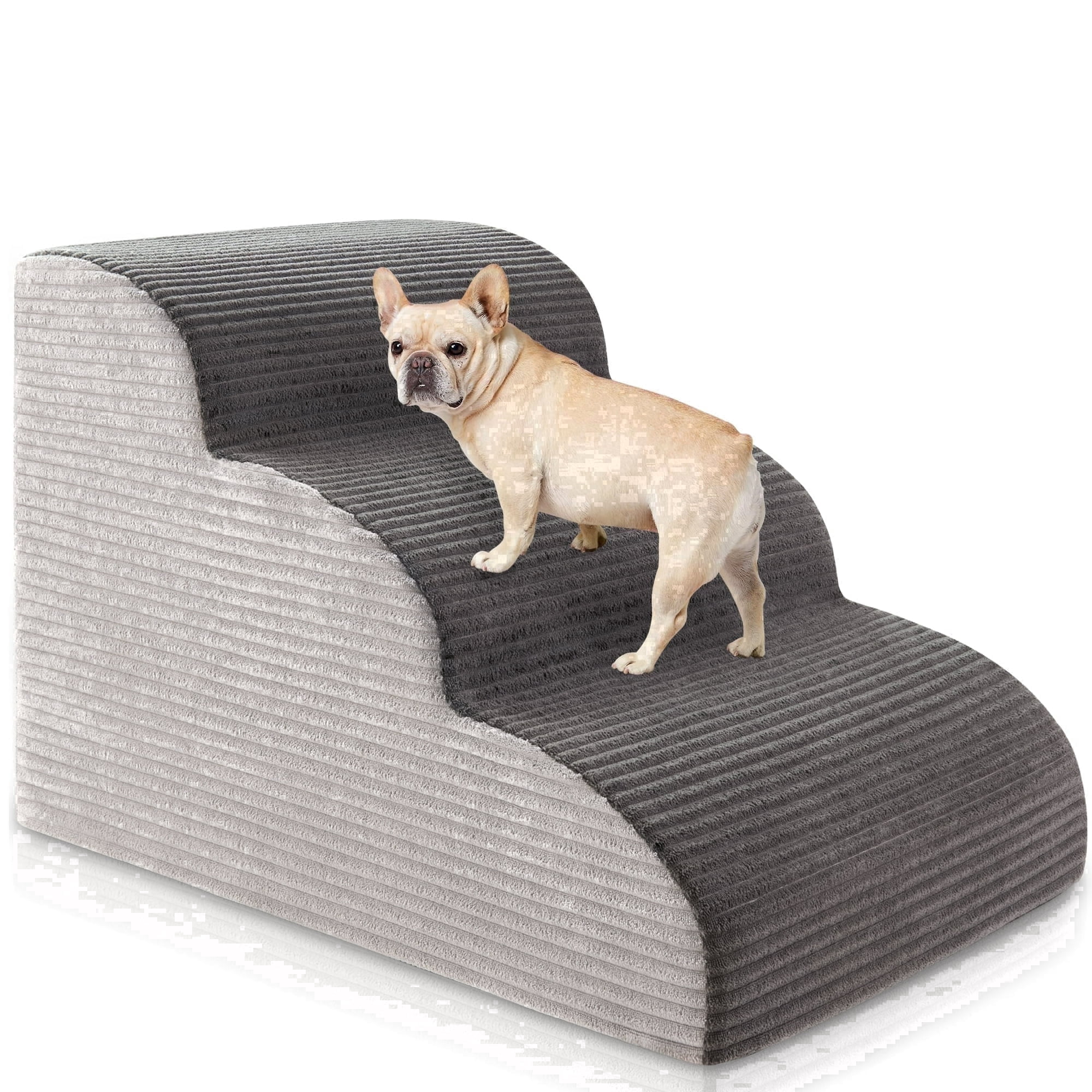 Excibubblebearbb 3-Tiers Dog Stairs & Ramp Suitable for Beds and Sofas, Pet Stairs of Height Suitable for Small Dogs and Cats