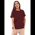 thumbnail image 2 of Camisetas de Corta Extragrandes para Mujer, Cuello Redondo, Holgadas, para Hacer Ejercicio, Informales, de Verano, de Algodón, Color Rojo Oscuro, Talla M, 2 of 8