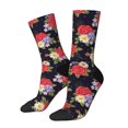thumbnail image 1 of Balery Red Rose Flower Calcetas Largas con Estampado para Hombre y Mujer – Suaves y Transpirables, Talla Única (US 5-11), 1 of 6
