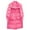 Hot Pink, variant on Ahdbta Women's Puffer Jackets Long Sleeve Knitted Patchwork Lapel Coats Drawstring Waisted Button Zipper Outwears with Pockets