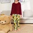 thumbnail image 6 of Wukai Sunflowers Print Teenagers' Pajama Pant Sleep Pajama Lounge Pant PJ Bottoms with Pockets and Button Fly(Available in Big & Tall)-Medium, 6 of 6