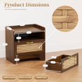 thumbnail image 5 of 24" Rattan Nightstands Set of 2, Walnut Bedside Table with Semi Open Cubby, Boho Night Stand with Farmhouse Arched Base for Bedroom, Side Table, End Table for Dorm, 5 of 11