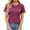 Red, variant on FAIWAD Short Sleeve Shirts for Women Summer Trendy Dressy Tops Smocked Crewneck Business Work Tees