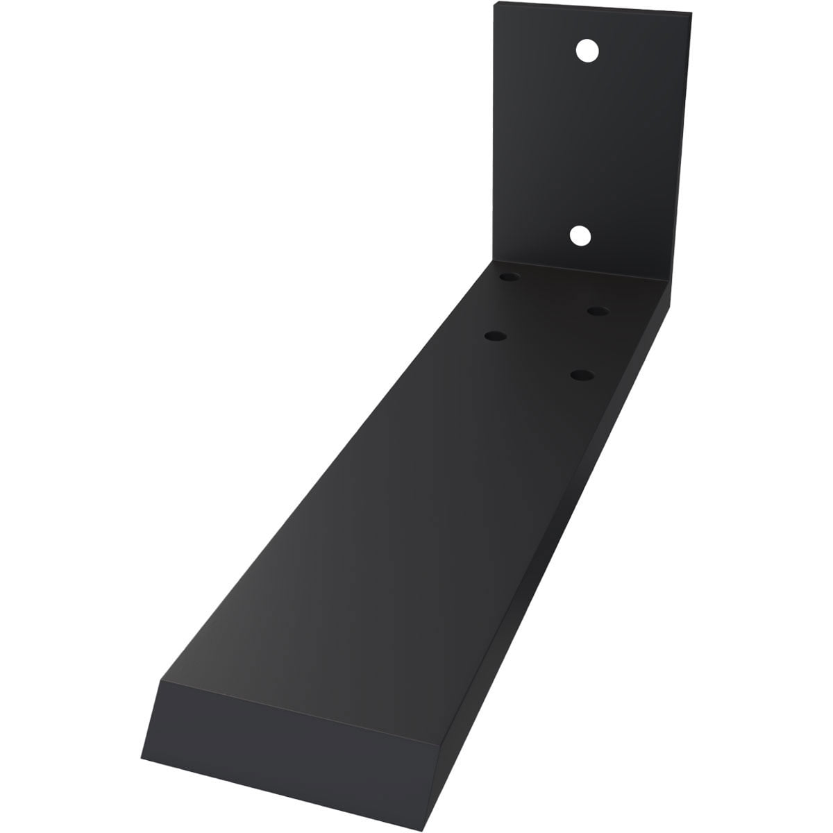 Ekena Millwork 2 1/2"W x 10"D x 4"H Hidden Support Steel Heavy Duty Bracket w/ Back Plate, Powder Coated Black