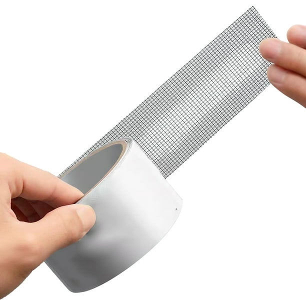 Cinta autoadhesiva para reparación de pantallas de ventanas, parche de malla negra para el dormitorio del hogar