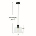 thumbnail image 2 of Creative Co-Op Robert Stevenson Lighting Rhodes - Metal and Clear Ribbed Glass Ceiling Light, Matte Black, 2 of 7