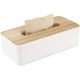 thumbnail image 1 of CHAO Caja de pañuelos práctica estándar rectangular de madera/tela, dispensador de pañuelos 21x12x9,5 cm, 1 of 5