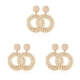 thumbnail image 1 of Qarigey Articulos Trenzados Rattan Pendientes Circulares Con Hoja Cobre Comodos Exquisitos A La Moda Atractivo Jewerly Blanco Blanco durchschnittlicher Code 3Conjunto, 1 of 6