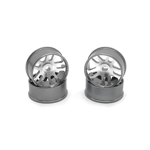 Vogacara 4 unids/set llantas de aleación de aluminio compatibles con 1/28 Wltoys K969 Control remoto coche Metal Kits de construcción modelo titanio