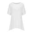 thumbnail image 2 of Aayomet Womens T Shirts Womens Tops Dressy Casual Shirred V Neck T Shirts Ruffle Sleeve Tops Summer Fashion,White XL, 2 of 4
