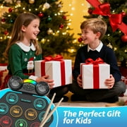 Burufy Electronic Drum Set for Kids Adults,9 Pads Portable Electronic Drum Pad Built-in Dual Bluetooth Speaker with Headset Jack/ Drumsticks/ Foot Pedals, Christmas Birthday Gift