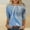 Light Blue, variant on Idoravan Long Sleeve Shirts for Women Women's Fashion Printed T-shirt 3/4 Sleeves Blouse Round Neck Casual Tops