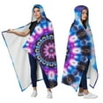 thumbnail image 2 of Wearable Blanket,Colorful Tie Dye Mandala Pattern Hooded Wearable Flannel Blanket for Adults & Teens,Winter Poncho Shawl Wrap Cape Cozy Anti-Pill,50"x60", 2 of 5