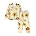 thumbnail image 1 of Balery Watercolor Bee Honey Honeycomb Bee Conjunto de Pijama con Estampado para Mujer, Conjunto de Dos Piezas con Manga Larga, Ropa de Dormir Suave con Bolsillos, Pijamas Cómodos-Small, 1 of 7