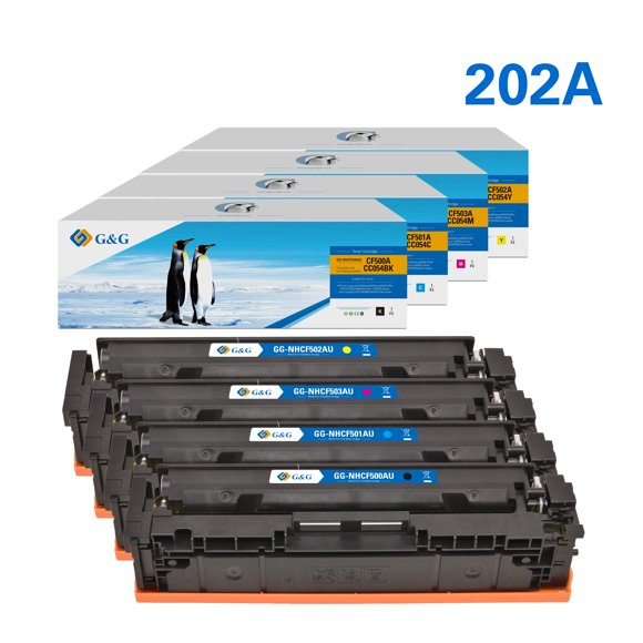 G&G Compatible Toner for HP 202A CF500A 202X replacement for Color LaserJet Pro M254 M281 BCMY, Total-4PK
