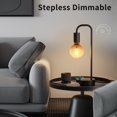 thumbnail image 3 of Industrial Lamp Set 3 Piece-1 Floor Lamp and 2 Dimmable Table Lamp- 3 Pack Modern Matching Floor and Table Lamp with Gradient Black Globe Bulb for Living Room,Bedroom(Bulb Included), 3 of 15