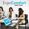 thumbnail image 3 of Oline Leather Guest Chair with Padded Arms, Reception Meeting Conference Waiting Room Lobby Home Desk Big and Tall Executive Office Chair, Black (2 Pack), 3 of 7