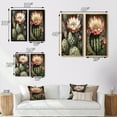 thumbnail image 4 of Designart "Blossoming Cactus Flower Desert Beauty I" Cactus Framed Wall Art Set Of 2 - Traditional Green Framed Canvas Set For Living Room Decor, 4 of 6