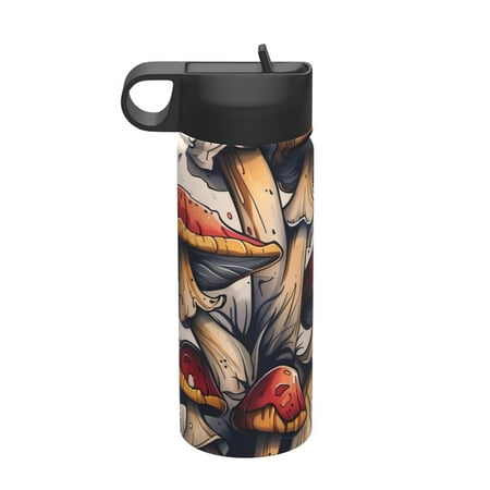 

Uemuo Cute Forest Mushrooms Print 18oz Sports Insulated Kettle Water Bottle Outdoor Sports Bottle Insulated Hydration Bottle with Handle & Flip Straw
