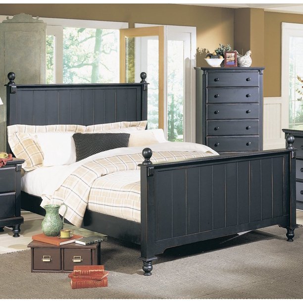 Dillon Cottage Queen Bed, Black Sand 1 Headboard)