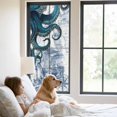 thumbnail image 2 of Nautical Blue Octopus Window Privacy Film, Coastal Ocean Summer Boat Static Cling UV Sun Blocking Heat Control Window Tint Day and Night, Non-Adhesive One Way Windows Privacy Cover 29.5''x78.7'', 2 of 7