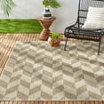 thumbnail image 3 of Nicole Miller New York Patio Country Calla Contemporary Herringbone Indoor/Outdoor Area Rug, Brown/Beige, 6'6"x9'2", 3 of 9