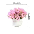 thumbnail image 3 of Dongrere Small Artificial Potted Shrub, Plastic Fake Greenery Plant with White Pot for Home Office Desk Bathroom Tabletop Decor, Pink, 3 of 9