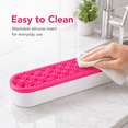 thumbnail image 4 of ABPETE Silicone Makeup Brush Holder, Multipurpose Desktop Organizer with Flexible Slots for Pens, Painting Brushes and Sewing Tools, Rose Red, 8.3 x 1.96 x 1.34 in, 4 of 7