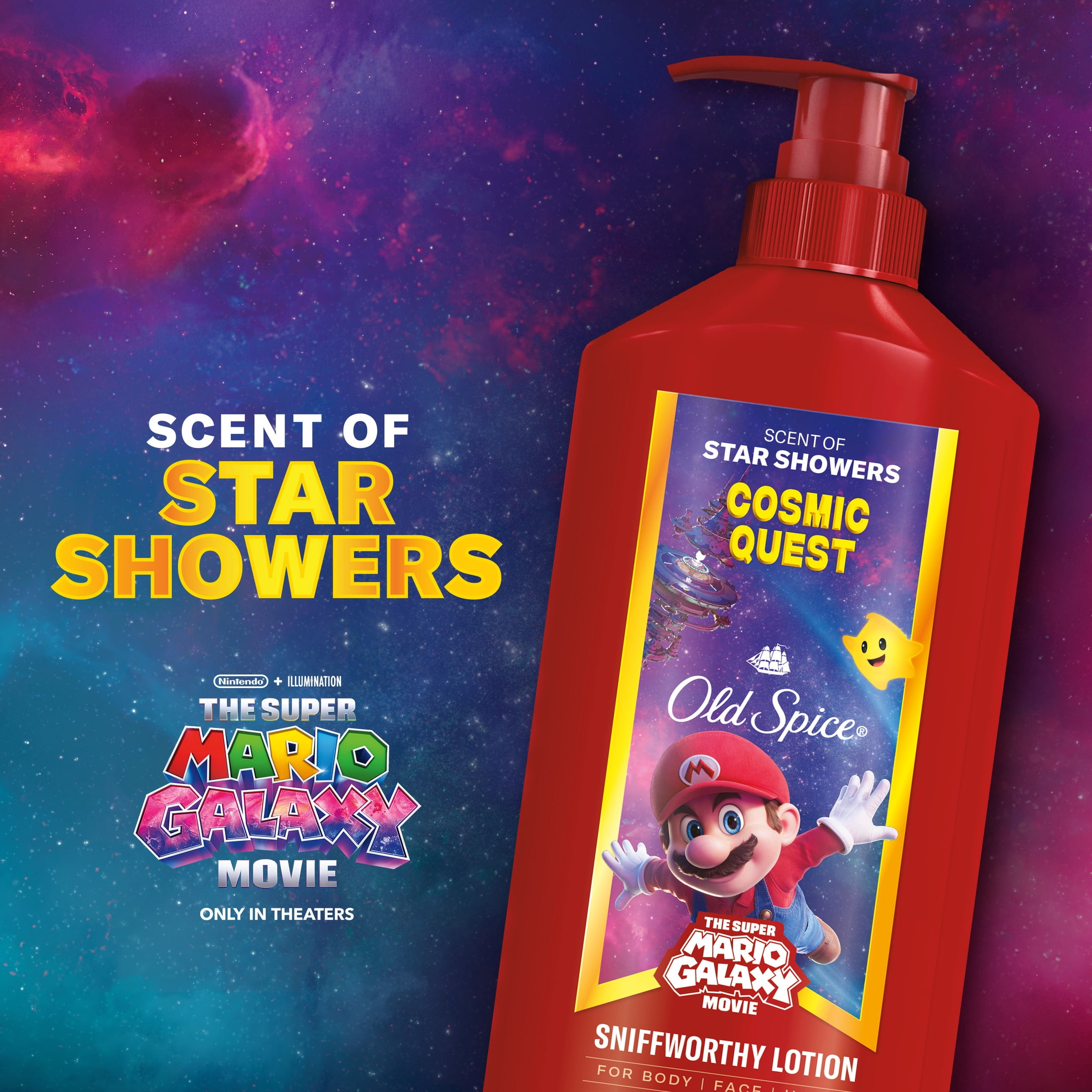 Old Spice Hand and Body Lotion for All Skin Types, Cosmic Quest, Old Spice x The Super Mario Galaxy Movie, 16oz