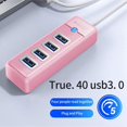 thumbnail image 5 of 4 Puertos USB 3.0 HUB 5Gbps Divisor de Alta Velocidad Adaptador OTG Ultradelgado para Pro PC Accesorios de Computadora Negro, 5 of 5