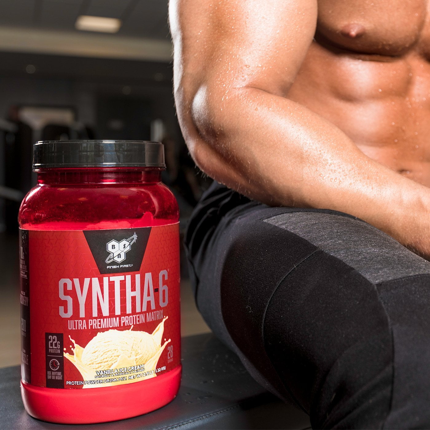 BSN Syntha-6 Protein Powder, Vanilla Ice Cream, 22g Protein, 10 Lb