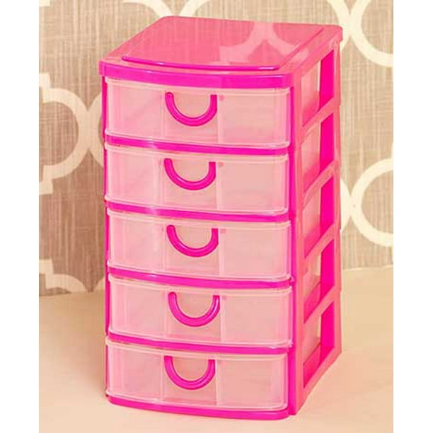 The Lakeside Collection 5Drawer Storage Bins Pink