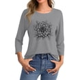 thumbnail image 3 of NAMTYQX Plus Size Tops for Women Patterned Womens Blouse Lightweight Crewneck Loose Fit T-Shirts for Women Gray Size 2XL, 3 of 5
