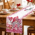 thumbnail image 5 of Valentine's Day Table Runner - 48 Inch Long Pink Love Gnomes Roses Romantic Cotton and Linen Blended Dress Scarves Farmhouse Table Runner for Kitchen Dining, Coffee Table, 13" x 48", 5 of 8