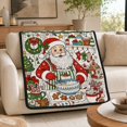 thumbnail image 2 of Christmas DIY Coloring Throw Blanket, Santa Baking Line Art with 24 Markers, Holiday Craft Blanket, 2 of 4