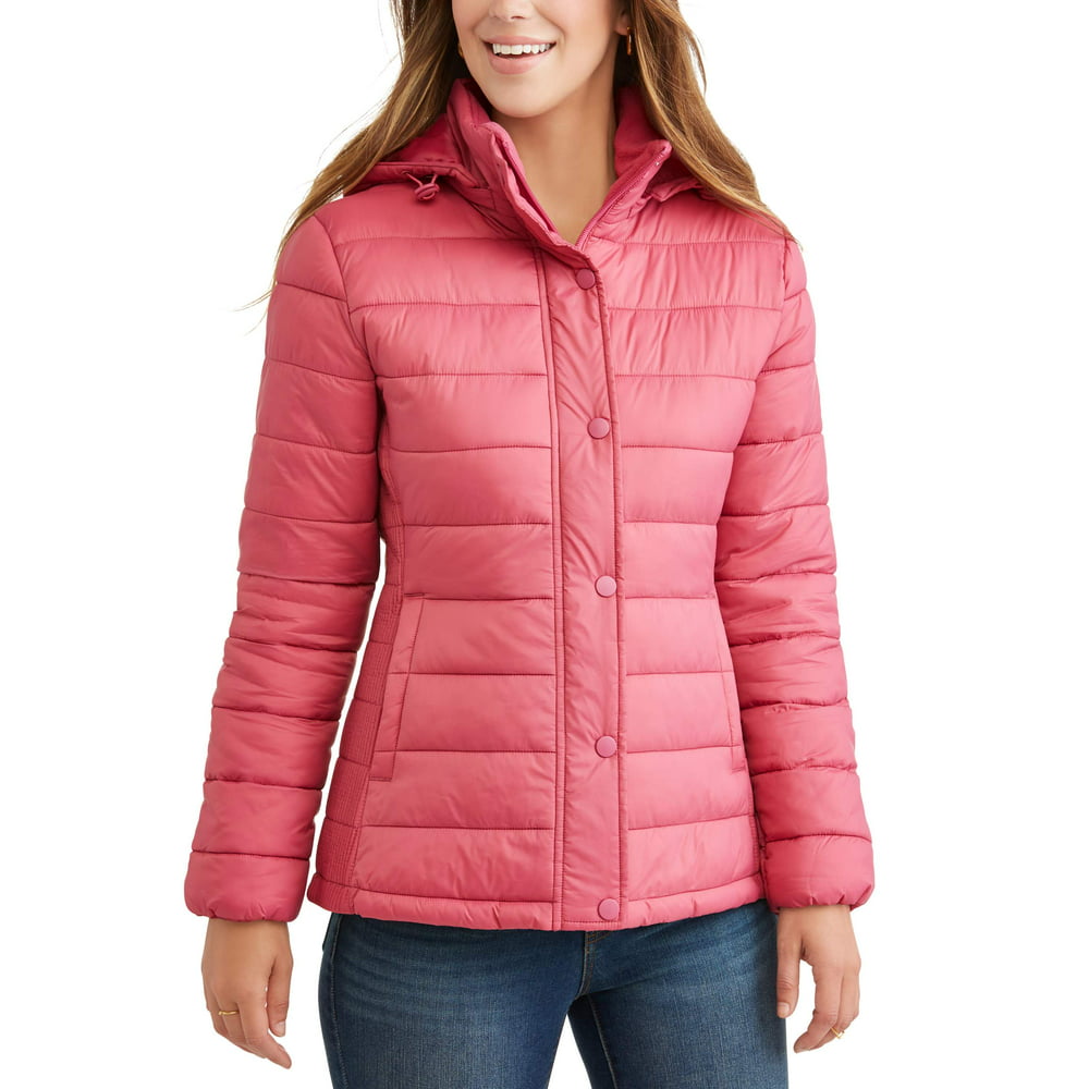 Time and Tru - Time and Tru Women's Hooded Puffer Jacket - Walmart.com ...