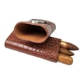 thumbnail image 4 of CUITING Portable Leather Cigar Box  Humidor Leather Case for Aficionado  with Stainl Steel Cutter  Brown, 4 of 6