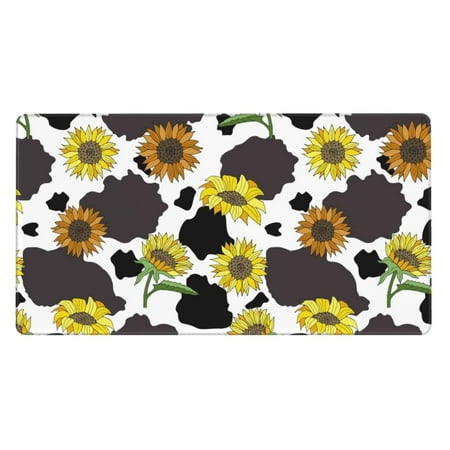 Salouo Sunflowers Country Print Large Mouse Pad Extended Mat Desk Pad 3mm Thick Mice Pad Desk Mat Big Desk Pad for Work Game Office Home -16 x 29.5in