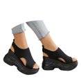 thumbnail image 4 of Wovix Women's Sandals Wedge Sandals Cushioned Thick Sole Summer Open Toe Ankle Strap Casual Strappy Slip On Footwear Indoor Outdoor Shoes, 4 of 8