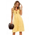 thumbnail image 4 of NAYAOTO Women 2026 Summer Dresses Tie Front V-Neck Spaghetti Strap Button Down A-Line Backless Swing Midi Dress, 4 of 5