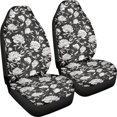 thumbnail image 3 of POLERO Black Floral Print Front Seat Cover for Van, 2 Pack Breathable Car Seat Covers Anti-Scratch Wrap Around Fit Vehicle Seat Covers, 3 of 13