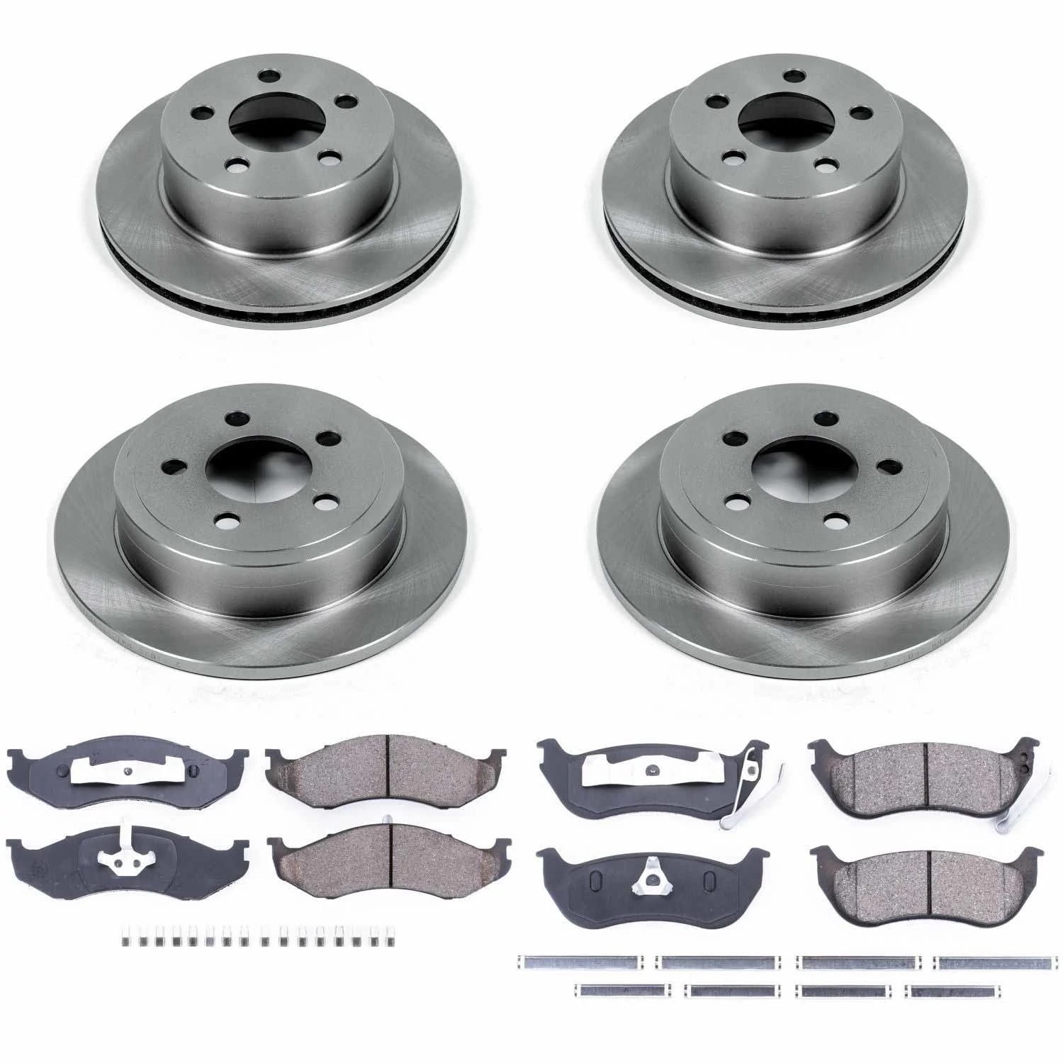 Power Stop Front and Rear Stock Replacement Brake Pad and Rotor Kit KOE2154