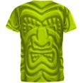 thumbnail image 2 of Tiki God Black Face Luau Mens T Shirt Safety Green SM, 2 of 2