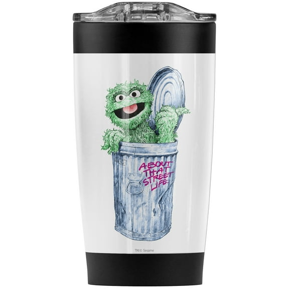 Sesame Street/About That Street Life Stainless Steel Tumbler 20 oz Coffee Travel Mug/Cup, Vacuum Insulated & Double Wall with Leakproof Sliding Lid | Great for Hot Drinks and Cold Beverages