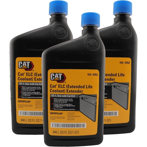 CAT 119-5152 (1195152) ELC Extended Life Coolant Extender – 32 fl oz Bottle – Ensures Performance to 12,000 Hours, Contains Bittering Agent (Pack of 3)