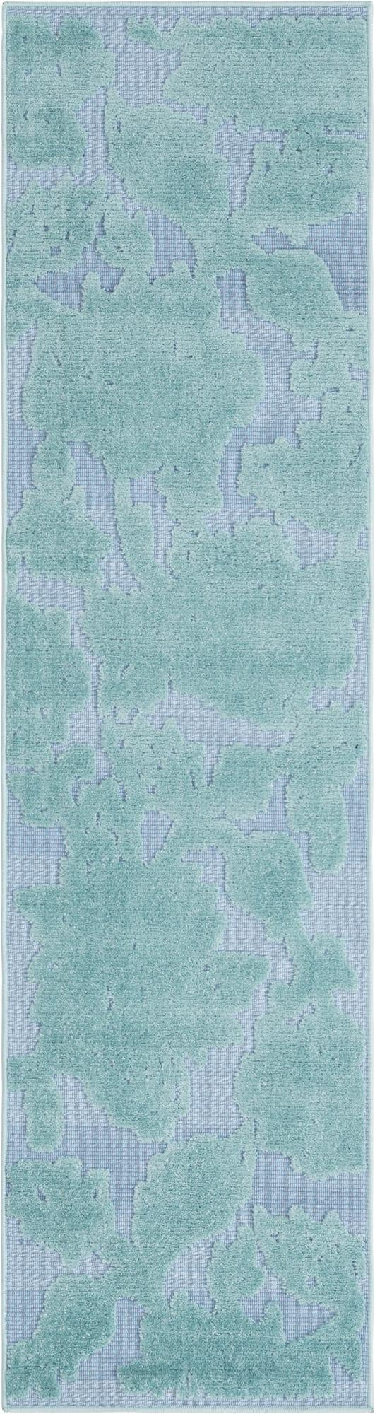 Aruba Outdoor Collection Rug 8 Ft Runner Navy Blue LowPile