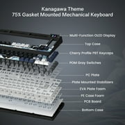 COSTOM Mechanical Keyboard,75% Gaming Keyboards Rgb Custom Keyboard with Hot Swappable,Keyboard Driver and Multimedia Screen for Mac/Win, Black